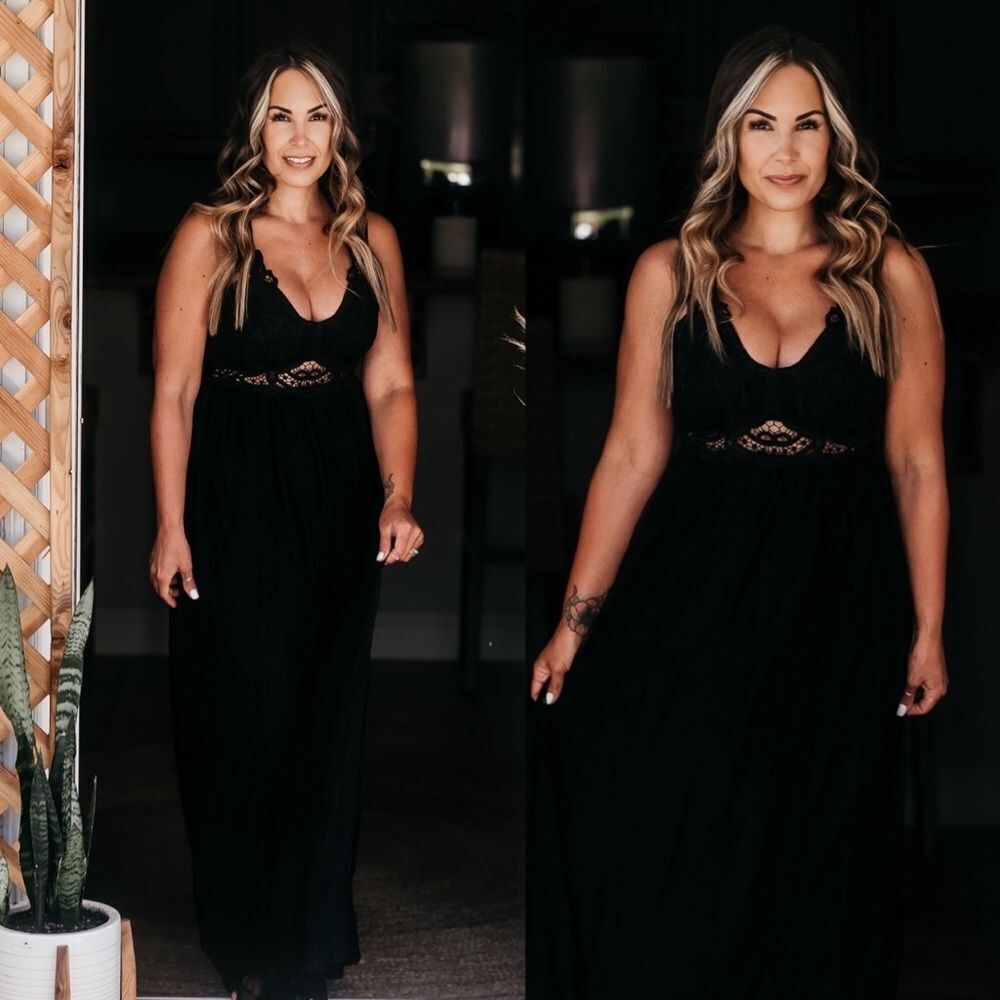 Black Lace Maxi Dress